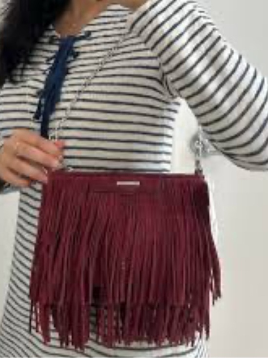 Rebecca Minkoff Handbags - Burgundy, suede leather, Rebecca Minkoff  beautiful crossbody clutch